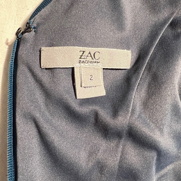 ZAC POSEN - Size 2 - Teal Cap Sleeve Sheath Dress - Picture 4 of 5